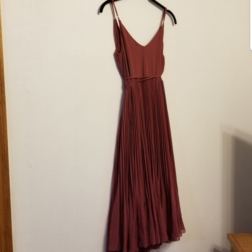 Wilfred (Aritzia) Beaune wrap chiffon dress - apple butter - Picture 5 of 8